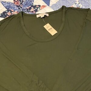 LOFT Deep Green Long Sleeve Women's Top